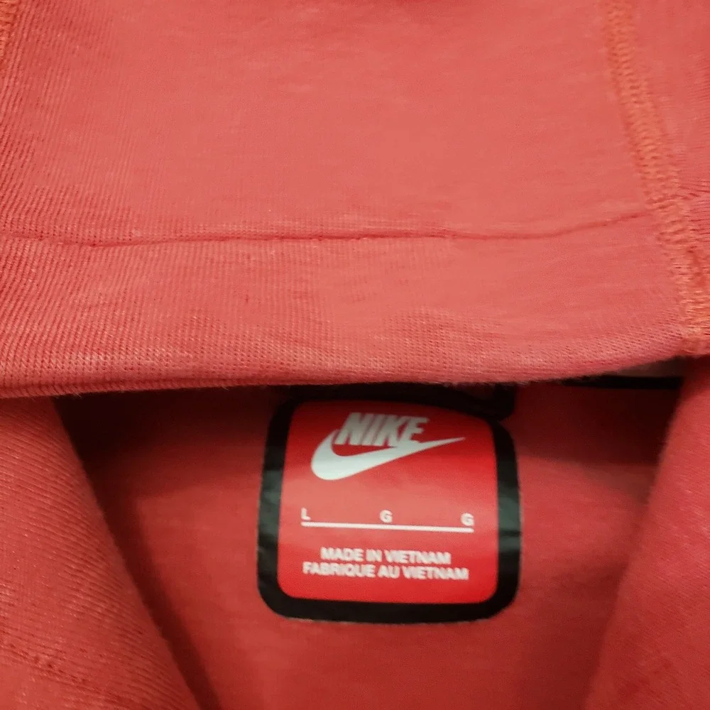 Nike Hoodie Women Large Red Tech Fleece Pullover Athletic Athleisure Gym Fitness